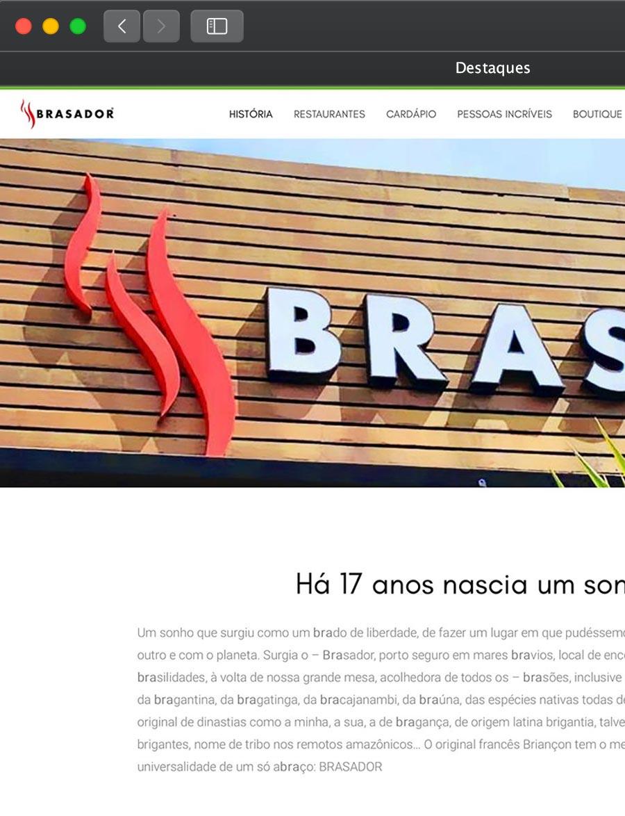 Prévia do projeto Brasador, do portfólio da Infinit0