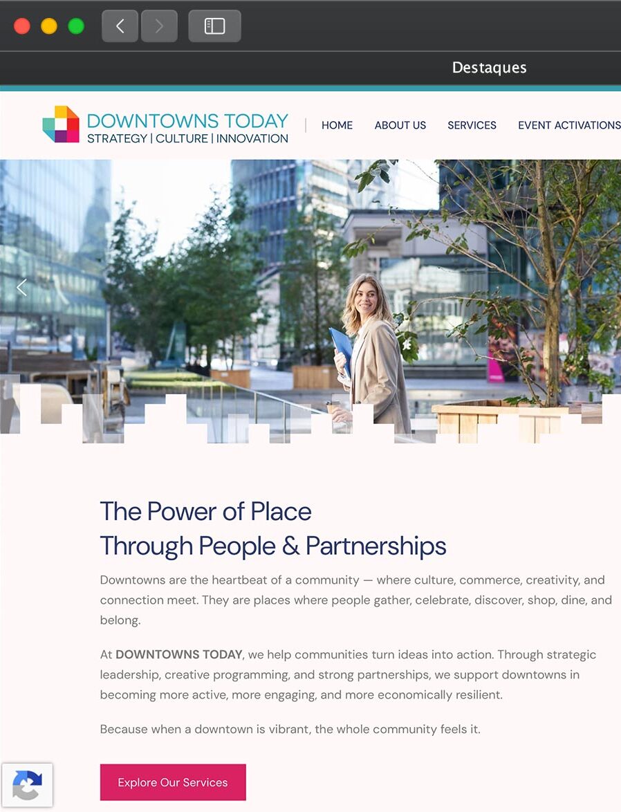 Prévia do projeto Downtowns Today, do portfólio da Infinit0