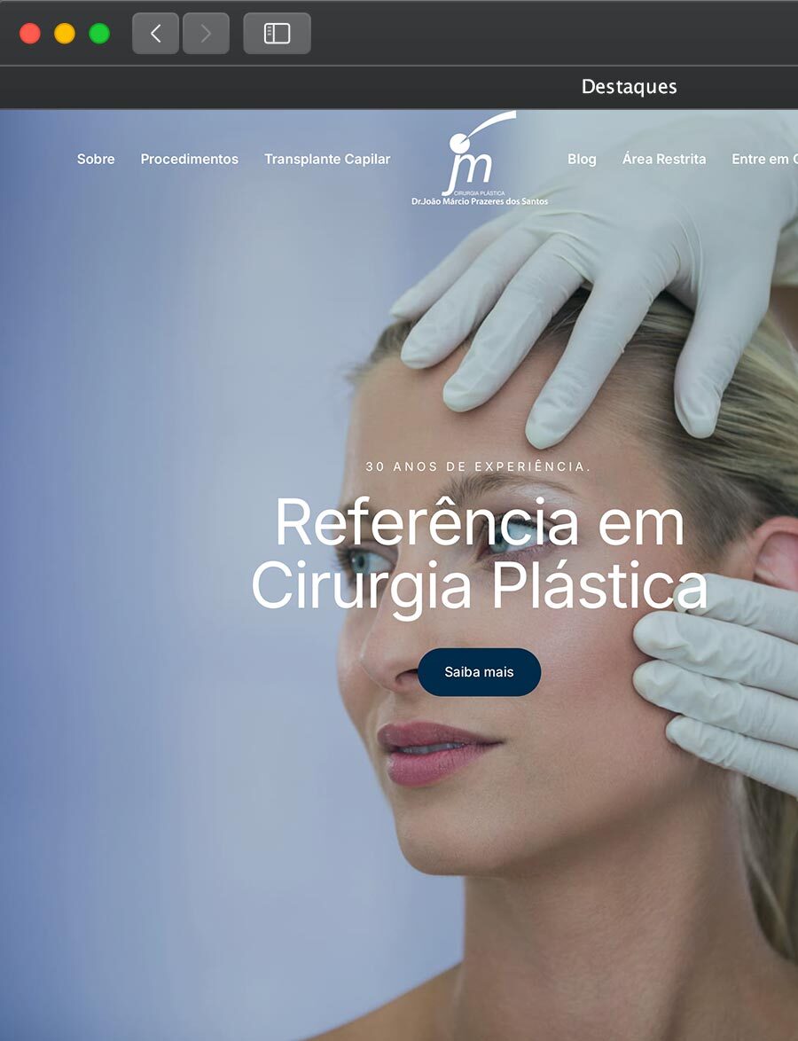 Prévia do projeto Dr. João Márcio, do portfólio da Infinit0