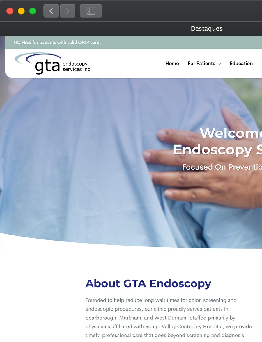 Prévia do projeto GTA Endoscopy, do portfólio da Infinit0