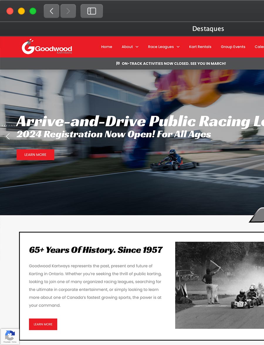 Prévia do projeto Goodwood Kartways, do portfólio da Infinit0