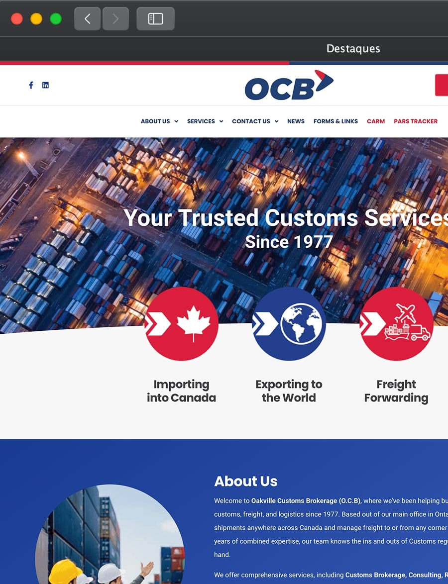 Prévia do projeto OCB, do portfólio da Infinit0