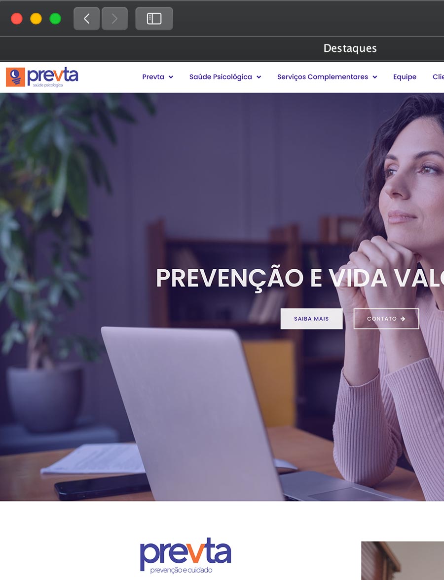 Prévia do projeto Prevta, do portfólio da Infinit0