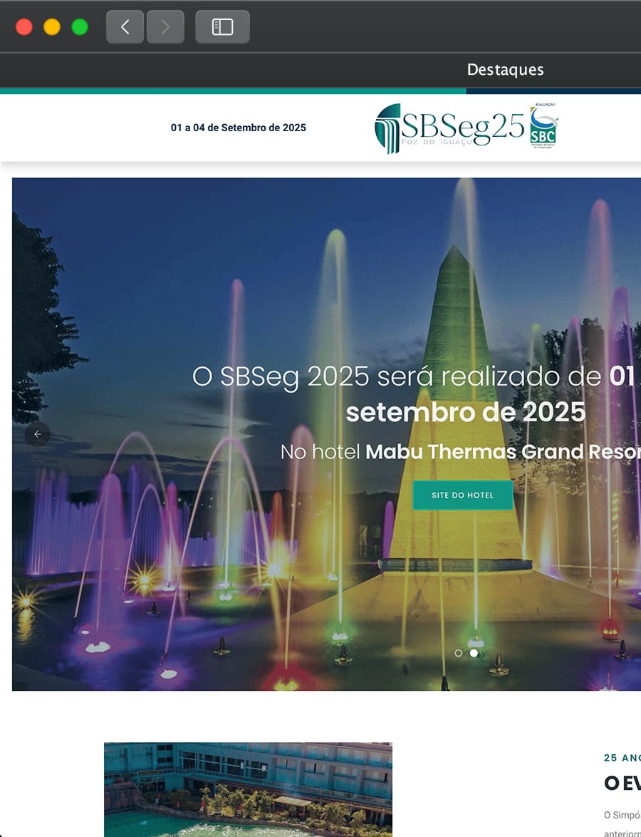 Prévia do projeto SBSeg 2025, do portfólio da Infinit0